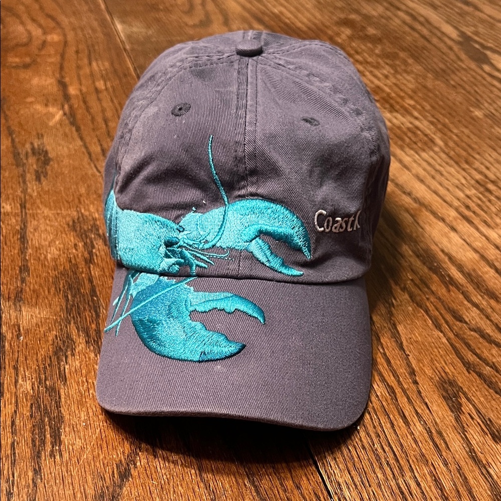 Royal Resortwear Embroidered Lobster Hat - Charcoal and Teal